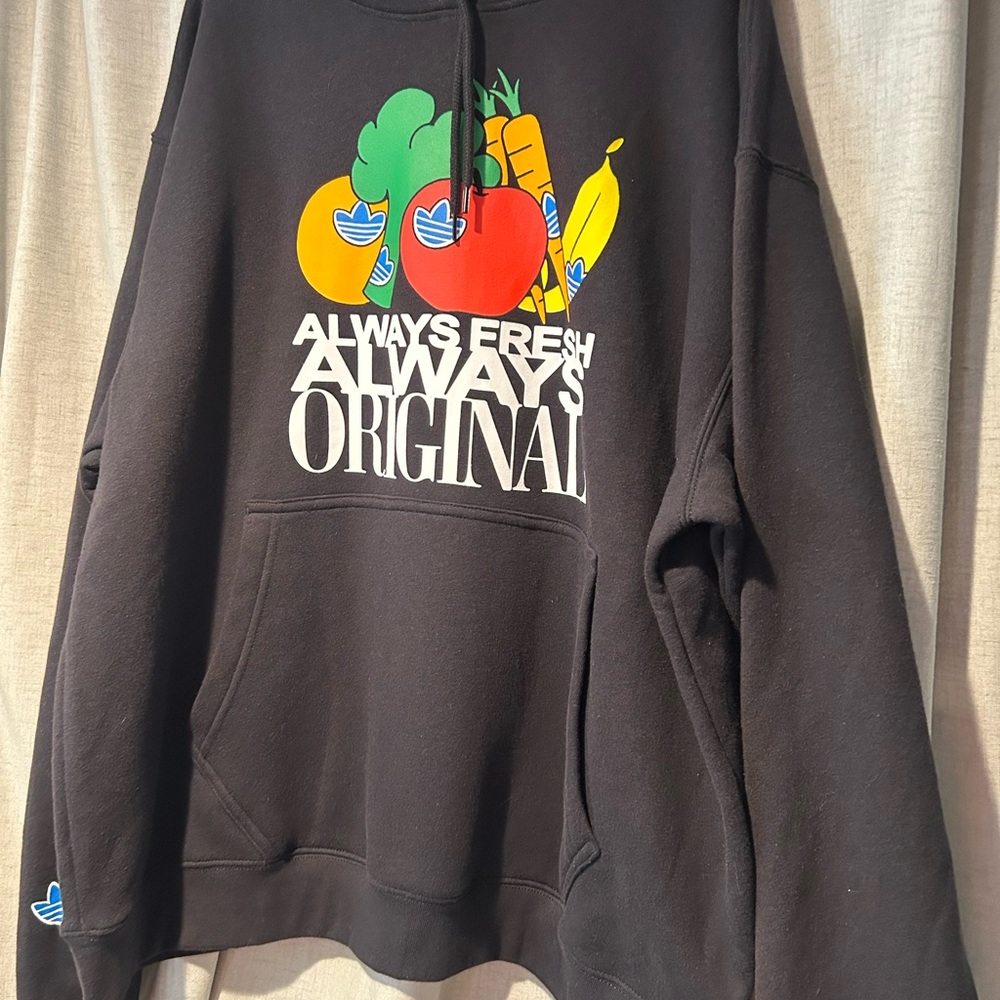Adidas Black Hoodie with Colorful Graphic